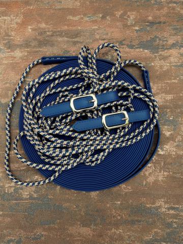 Doppellonge Biothane-Seil in marine-majestic