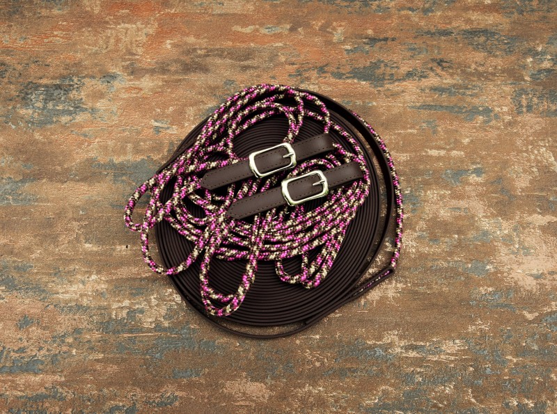 Doppellonge Biothane-Seil in dunkelbraun-cherry chocolate