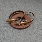 Langzügel Biothane braun-messing