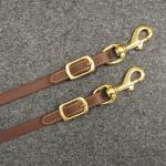 Langzügel Biothane braun-messing