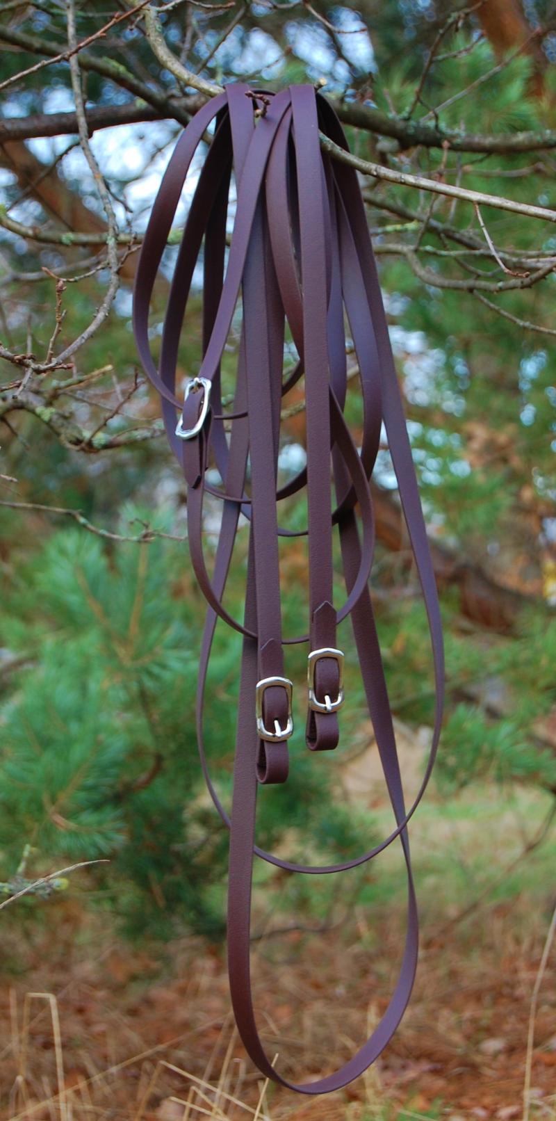 Langzügel Biothane braun-messing