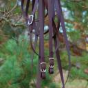 Langzügel Biothane braun-messing