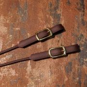 Doppellonge Biothane-Seil in dunkelbraun-messing