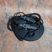 Doppellonge Biothane/Seil in schwarz