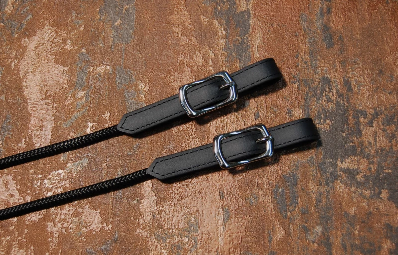 Doppellonge Biothane/Seil in schwarz