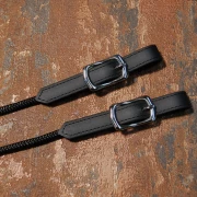 Doppellonge Biothane/Seil in schwarz