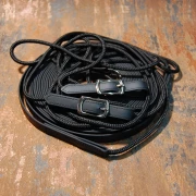 Doppellonge Biothane-Seil in schwarz