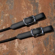 Doppellonge Biothane-Seil in schwarz